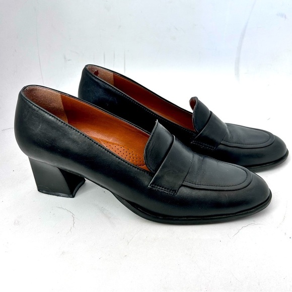 EASY SPIRIT Anti-Gravity Women’s Black Leather Heeled Loafer Size 8 narrow - Picture 2 of 12